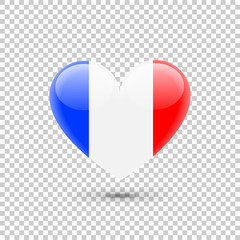 French Flag Heart Icon
