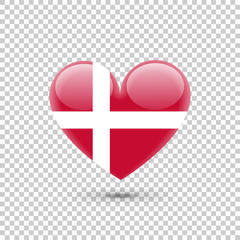 Danish Flag Heart Icon
