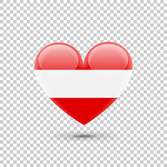Austrian Flag Heart Icon