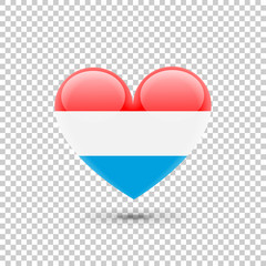 Luxembourg Flag Heart Icon