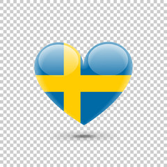 Swedish Flag Heart Icon