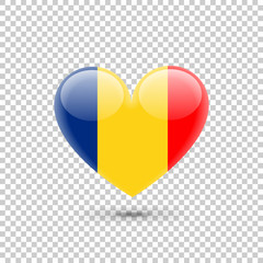 Romanian Flag Heart