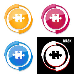 Obraz premium okrągła ikona 3D z blaskiem zestaw 