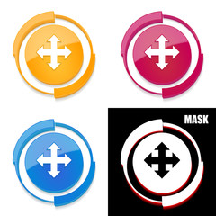 Obraz premium okrągła ikona 3D z blaskiem zestaw 