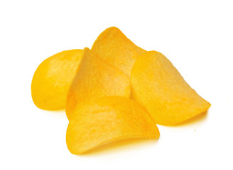 potato chips isolated on white background