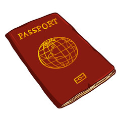 Vector Cartoon Red International Passport