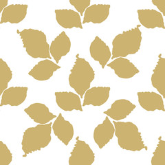 Decorative leaf seamless pattern