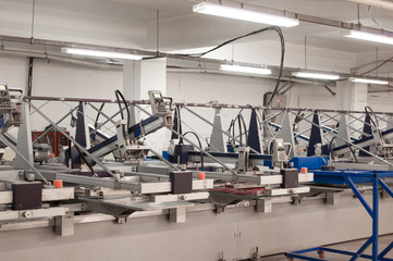 equipment and machines for painting cloth at a garment factory