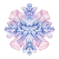 Watercolor pastel colored crystals