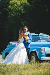Newlyweds at Blue Cabriolet