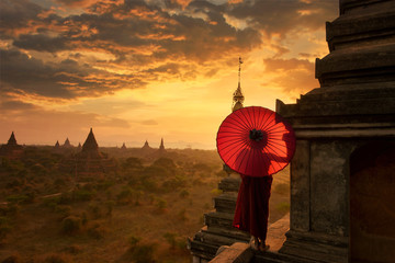 Sunset at ancient temple
