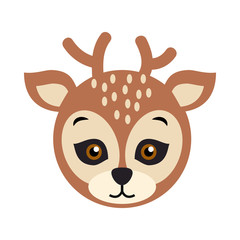 Deer Carnival Mask. Spotted Reindear with Horns