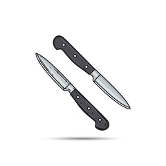 Kitchen knife isolated on white background. Vector illustration.