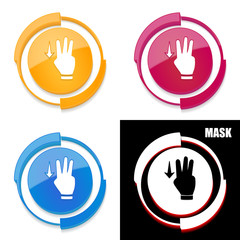  okrągła ikona 3D z blaskiem zestaw 