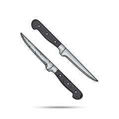 Kitchen knife isolated on white background. Vector illustration.