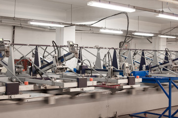 equipment and machines for painting cloth at a garment factory