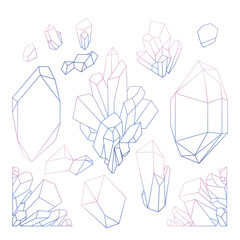 Graphic pastel crystals