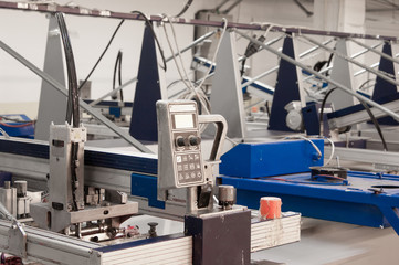 equipment and machines for painting cloth at a garment factory