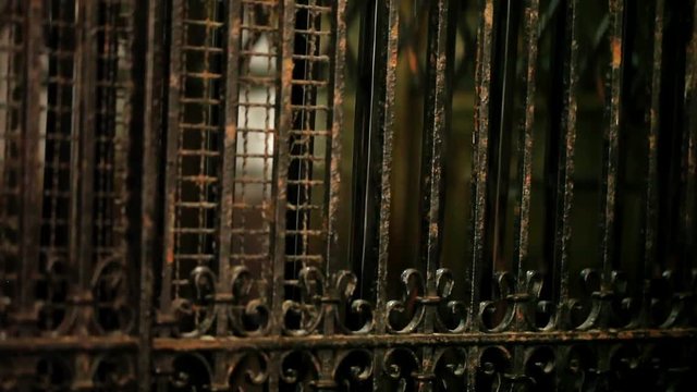 Old elevator in house closeup indoors