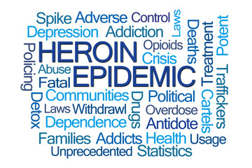Fototapeta premium Heroin Epidemic Word Cloud