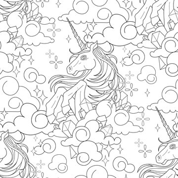 Cute graphic unicorn pattern