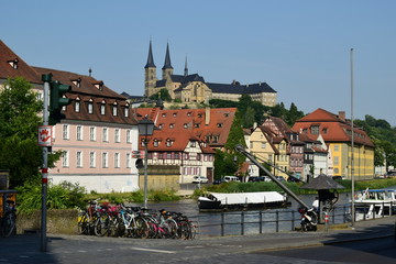 View in the historical town of Bamberg, Bavaria, region Upper Franconia, Germany