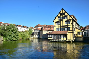 View in the historical town of Bamberg, Bavaria, region Upper Franconia, Germany