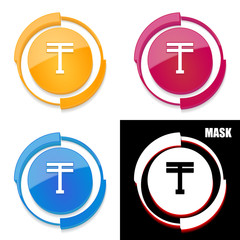 Obraz premium okrągła ikona 3D z blaskiem zestaw 