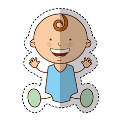 cute baby boy character vector illustration design