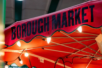 Sign of Borough Market in London