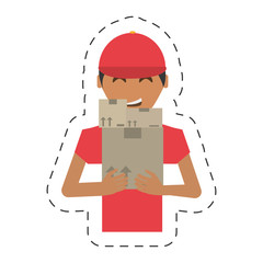 delivery man package working vector illustration eps 10