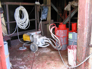 compressor with paint and hoses