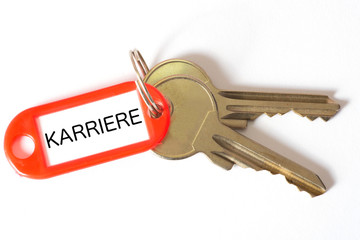 Ein Schlüssel und Schlüsselanhänger mit dem Wort Karriere