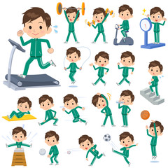 school boy Green jersey Sports & exercise