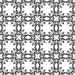 Seamless retro floral baroque black and white ornament