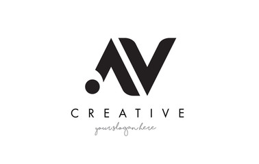 AV Letter Logo Design with Creative Modern Trendy Typography. - obrazy, fototapety, plakaty