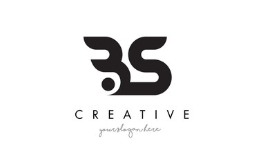BS Letter Logo Design with Creative Modern Trendy Typography.