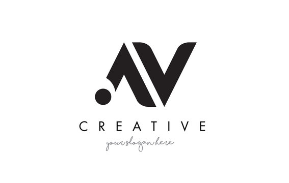 AV Letter Logo Design with Creative Modern Trendy Typography.