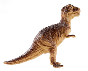 plastic dinosaur toy isolated on white background © kolesnikovserg