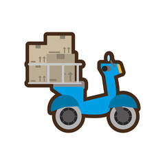 blue delivery scooter service fast vector illustration eps 10