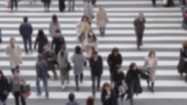 横断歩道を渡る人々-倍速再生（6倍）-blurred