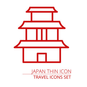 Asian Pagoda Tower vector icon isolated