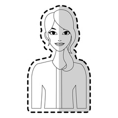 pretty young woman icon image vector illustration design 