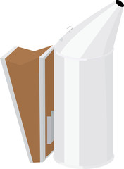 Illustration of a bee smoker.
