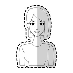 pretty young woman icon image vector illustration design 