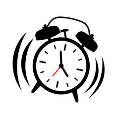 Alarm clock ringing, vector illustration