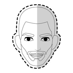 face of handsome happy man icon image vector illustration design 