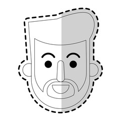 face of handsome happy man icon image vector illustration design 