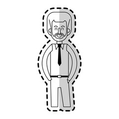 happy man with shirt with tie icon image vector illustration design 