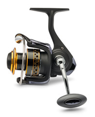 Fishing reel on a white background